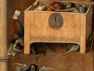 Смерть и скряга (фрагмент), c.1485 - 1490