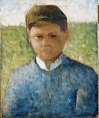 Молодой крестьянин в голубом, 1882 - Жорж Сёра