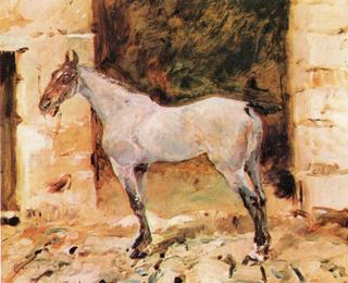 Привязанная лошадь, c.1881