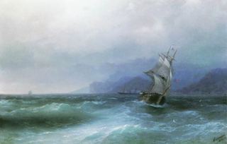 Парусник в море 1884 42х64