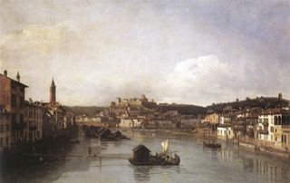 Вид на Верону и реку Адидже с Понте Нуово, c.1747