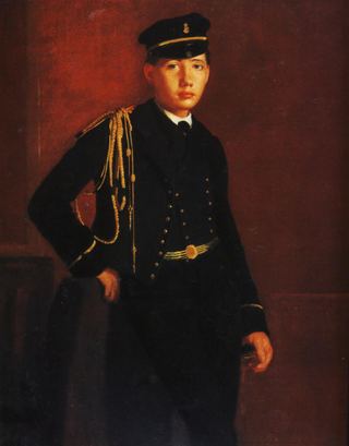 Ахилл де Гас в образе военно-морского кадета (фрагмент), 1857
