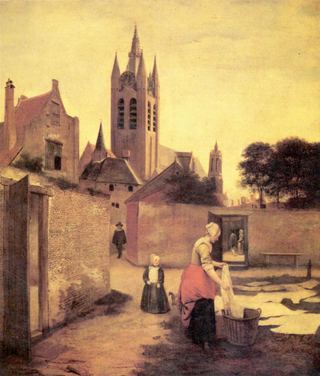 Женщина с ребенком на Бляйхвизе, c.1658
