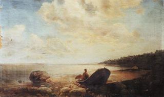 Пейзаж с лодкой. 1860-е