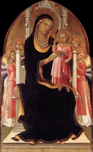 Мадонна с младенцем и шестью ангелами, 1420