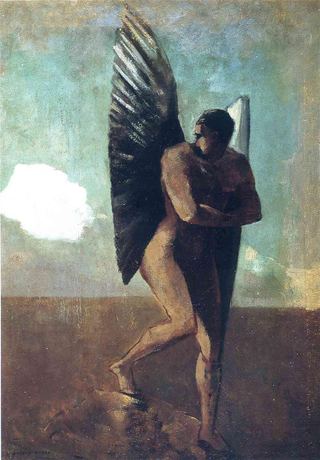 Падший ангел смотрит на облако, c.1875