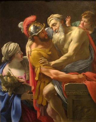 Эней и его отец бегут из Трои, c.1635