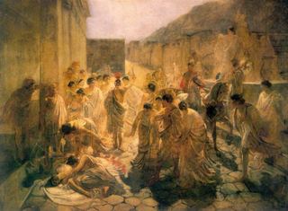 Смерть Вирджинии, Этюд, 1857 - Николай Ге