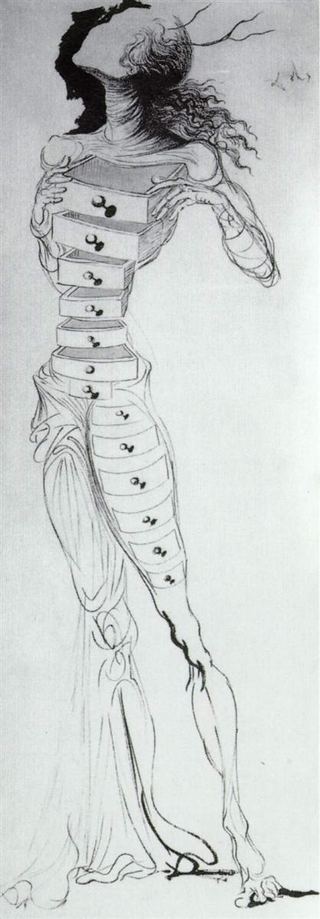 Фигура с ящиками для четырехчастной ширмы, c.1934