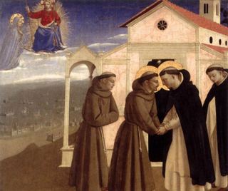 Встреча святого Франциска и святого Доминика, c.1429 - Фра Анджелико