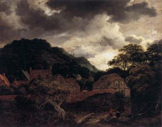 Деревня на опушке леса, 1651 - Якоб ван Рейсдал