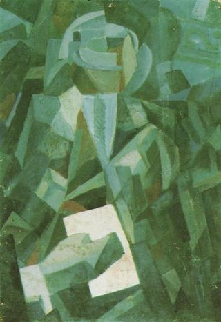 Кубистическая композиция - Портрет сидящего человека с письмом, 1923