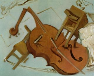 Кровать, стул и тумбочка яростно атакуют виолончель, 1983