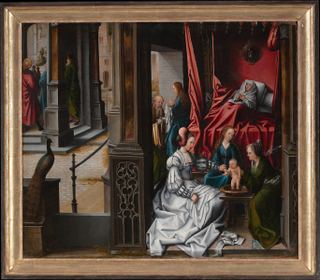 Рождение и наречение святого Иоанна Крестителя, c.1515 - Бернард Ван Орлей