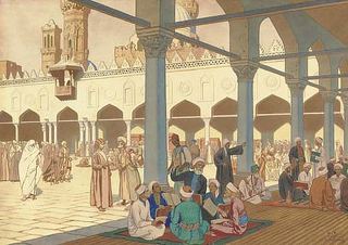 Двор мечети Аль-Азхар и университетского комплекса в Каире, 1900 - Иван Билибин