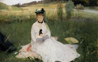 Чтение с зеленым зонтиком, 1873