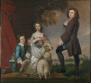Томас (1740–1825) и Марта Нит (1741–после 1795) со своим наставником Томасом Нидэмом, 1748 - Джошуа Рейнольдс