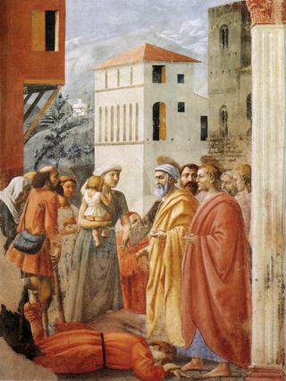 Раздача милостыни и смерть Анании, 1424 - 1425