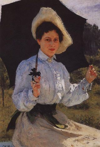 На солнце. Портрет Н. И. Репиной