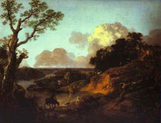 Речной пейзаж с деревенскими влюбленными, c.1754 - c.1756