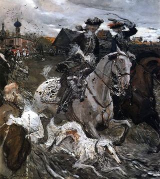 Выезд императора Петра II и цесаревны Елизаветы Петровны на охоту. 1900