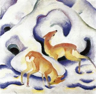 Олень в снегу, 1911