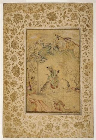 Охотники у ручья, 1627 - Реза Аббаси