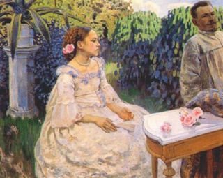 Автопортрет с сестрой, 1898 - Виктор Борисов-Мусатов