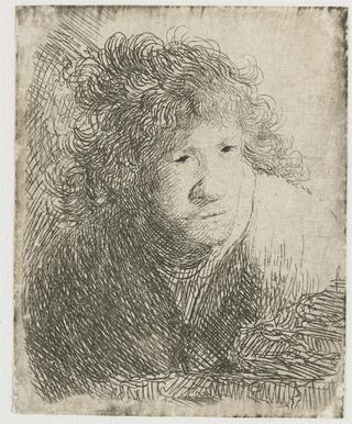 Автопортрет, наклонившись вперед (слушая), 1628