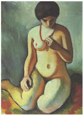 Обнаженная женщина с коралловым ожерельем, 1910