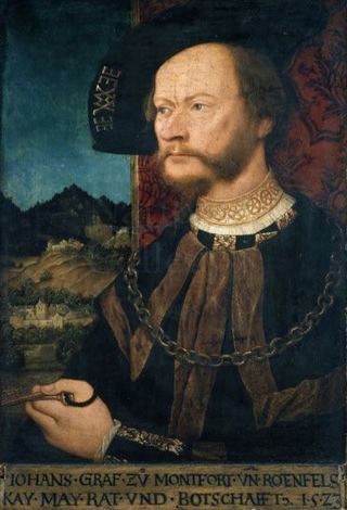 Портрет графа Иоганна II, графа Монфора и Ротенфельса, 1523 - Бернхард Стригель