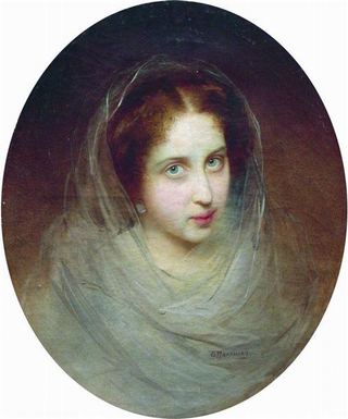 Женский портрет, c.1860 - Константин Маковский
