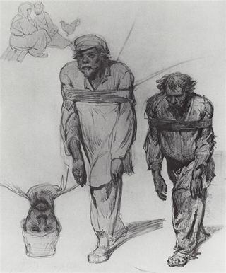 Бурлаки тянут ремень, 1870 - Илья Репин