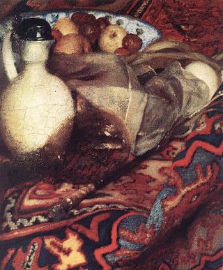 Женщина, спящая за столом (фрагмент)