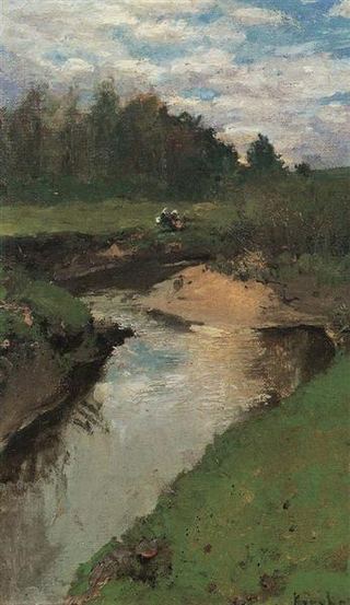 Река Воря в Абрамцеве, c.1880 - Константин Коровин