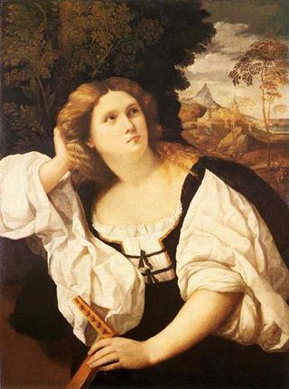 Дама с лютней, c.1520 - Пальма Веккьо