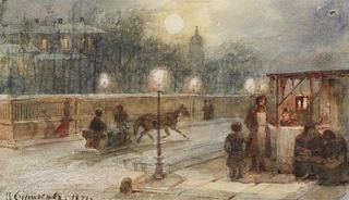 Вечер в Петербурге, 1871 - Василий Суриков