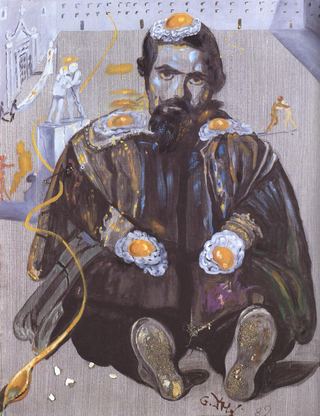 Веласкес умирает за окном слева, из которого торчит ложка, 1982