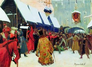 Восстание против боярства в старой России, 1897 - Борис Кустодиев