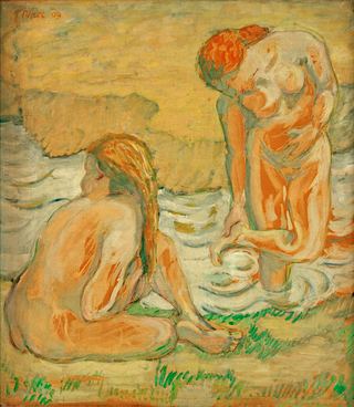 Две купающиеся девушки, 1909