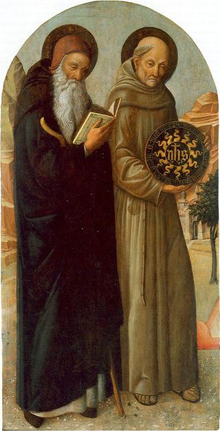 Святой Антоний Аббат и Святой Бернардино Сиенский, 1455 - 1460