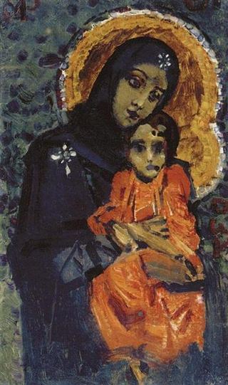 Богоматерь с Младенцем, c.1884 - Михаил Врубель