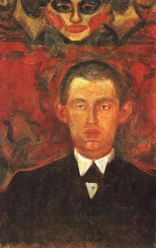 Автопортрет под женской маской, 1891 - 1892