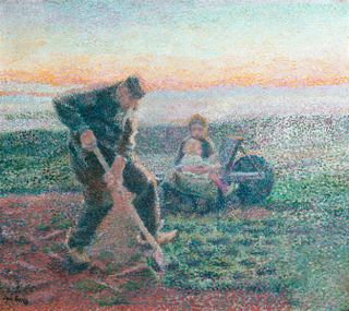 Землекоп с женой и ребенком на тачке, 1888