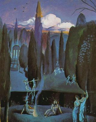 Нимфы в романтическом саду, 1921