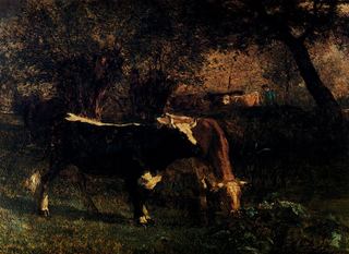 Коровы на водопое, 1855