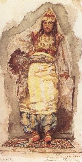 Модель в восточном платье, 1884 - Михаил Врубель