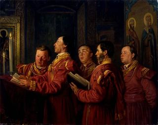 Певцы на клиросе, 1870 - Владимир Маковский