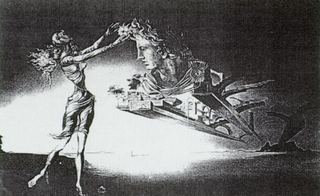 Явление женщины и подвесная архитектура в пустыне, 1946