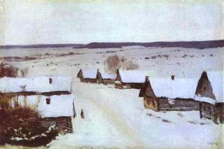 Деревня зимой, c.1877